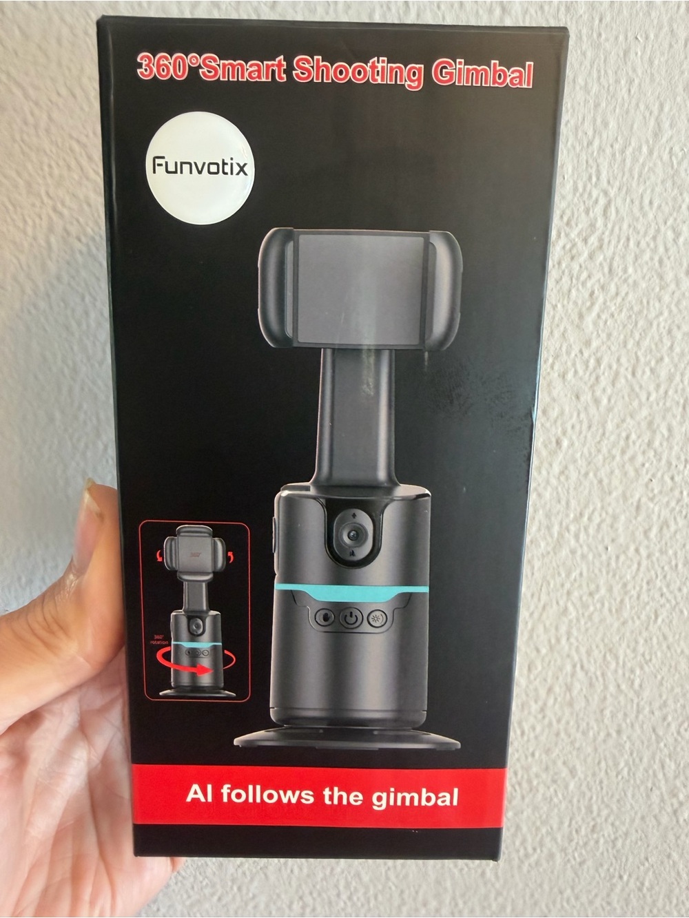 Funvotix 360° Smart Shooting Gimbal - Black with Teal Accent
